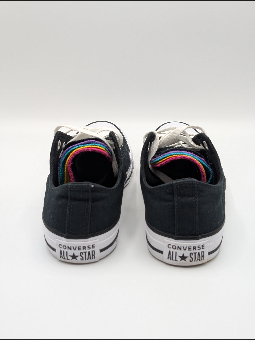 Converse Chuck Taylor All Star  Unisex M 6 W 8 Low Top Sneakers Rainbow Tongue - Picture 3 of 10